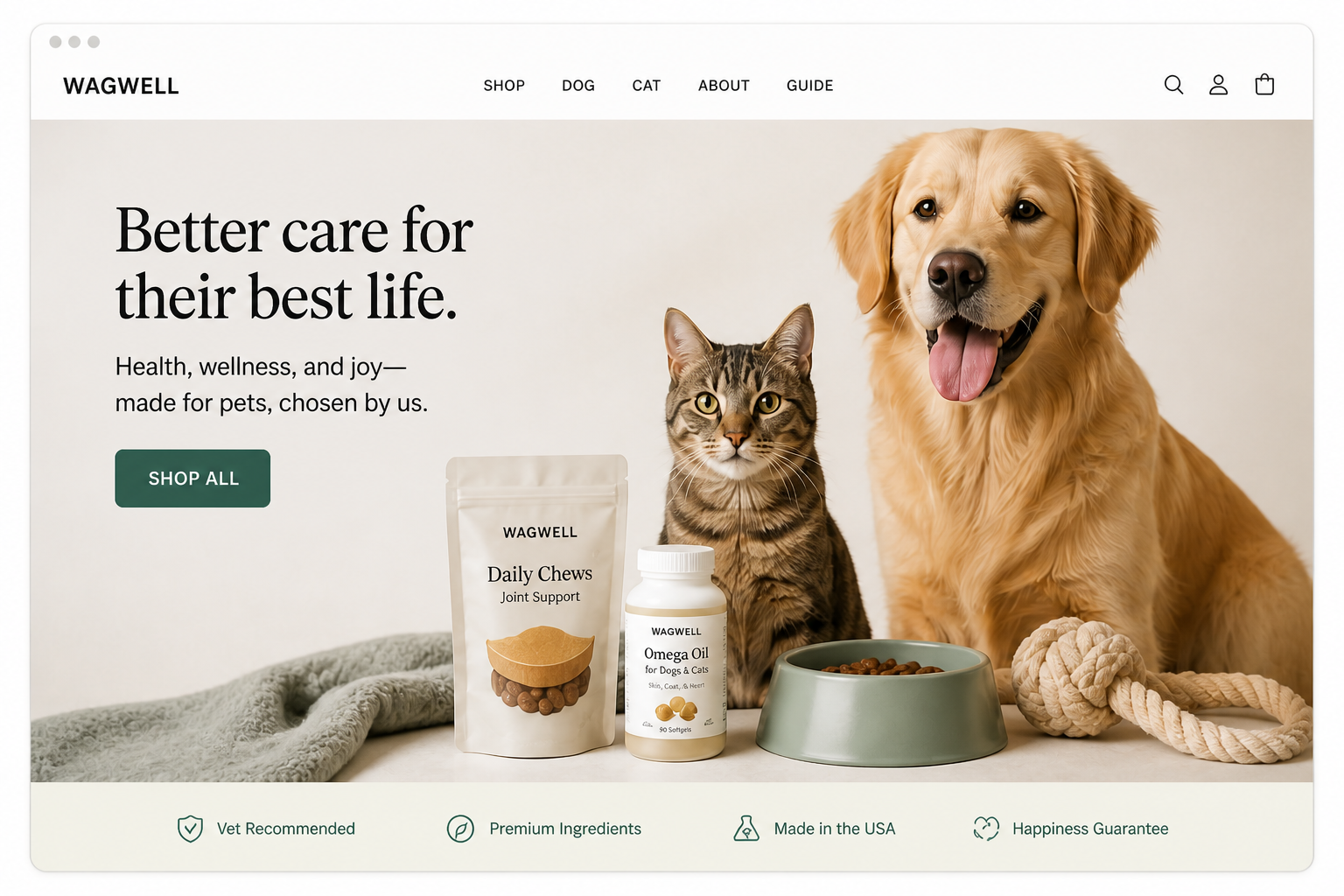 Wagwell pet wellness store