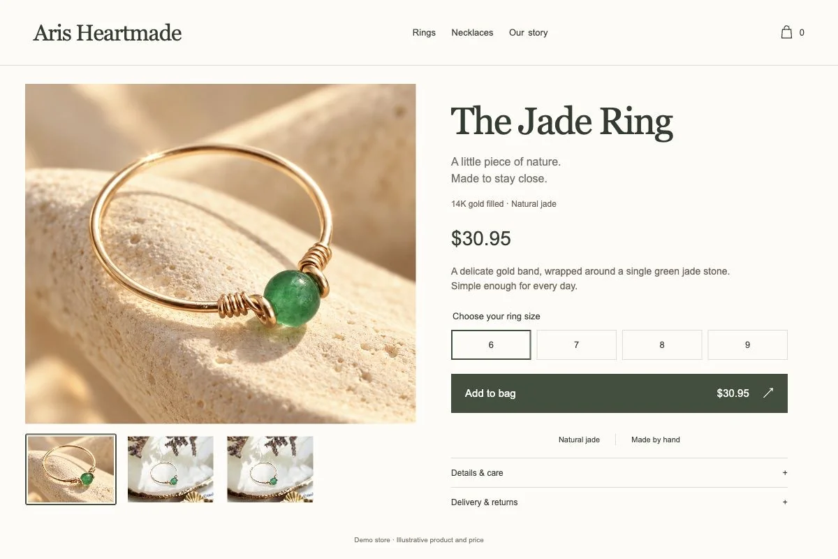 Aris Heartmade product page